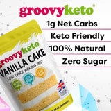 جروفي كيتو خليط كيك الفانيليا قليل الكربوهيدرات 270 جرام - Groovy Keto Vanilla Cake Low Carb Baking Mix 260 gm