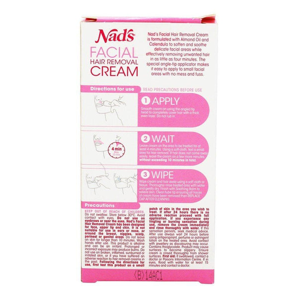 Nad's Gentle & Soothing Facial Hair Removal For Women - Sensitive  Depilatory Cream For Delicate Face Areas, 0.99 Oz (4446)