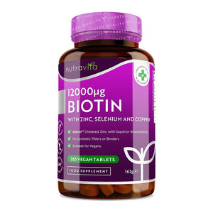 بيوتين 12000 ميكج 365 قرص - Nutravita Biotin 12000 mcg Tablets 365’s