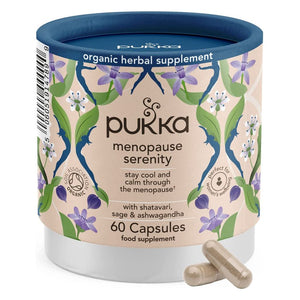 مكمل عشبي عضوي لصحة المرأة 60 كبسولة - Pukka Menopause Serenity Organic Herbal Supplement 60 Capsules