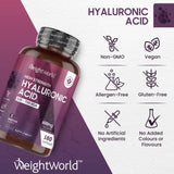 كبسولات الهيالورونيك أسيد 600 مجم 180 كبسولة - Weight World Hyaluronic Acid 600 mg Capsules 180's