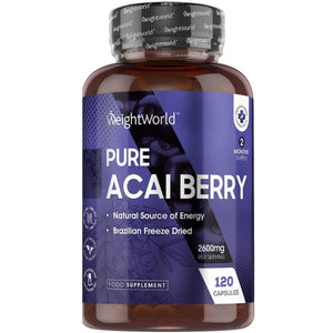 أساي بيري 2600 مجم 120 كبسولة - Weight World Pure Acai Berry 2600 mg Capsules 120’s