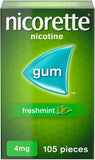 نيكوريت 4 ملج لبان نيكوتين 105 قطعة - Nicorette 4 mg Nicotine Gum 105 Pieces