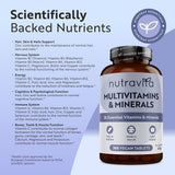فيتامينات ومعادن متعددة 365 قرص نباتي - Nutravita Multivitamins & Minerals 365 Vegan Tablets