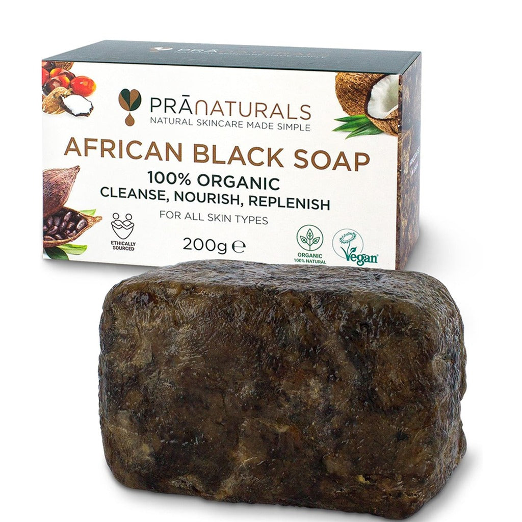 الصابونة السوداء الأفريقية من براناتشورالز 200 جم - PraNaturals African Black Soap 100% Organic 200g