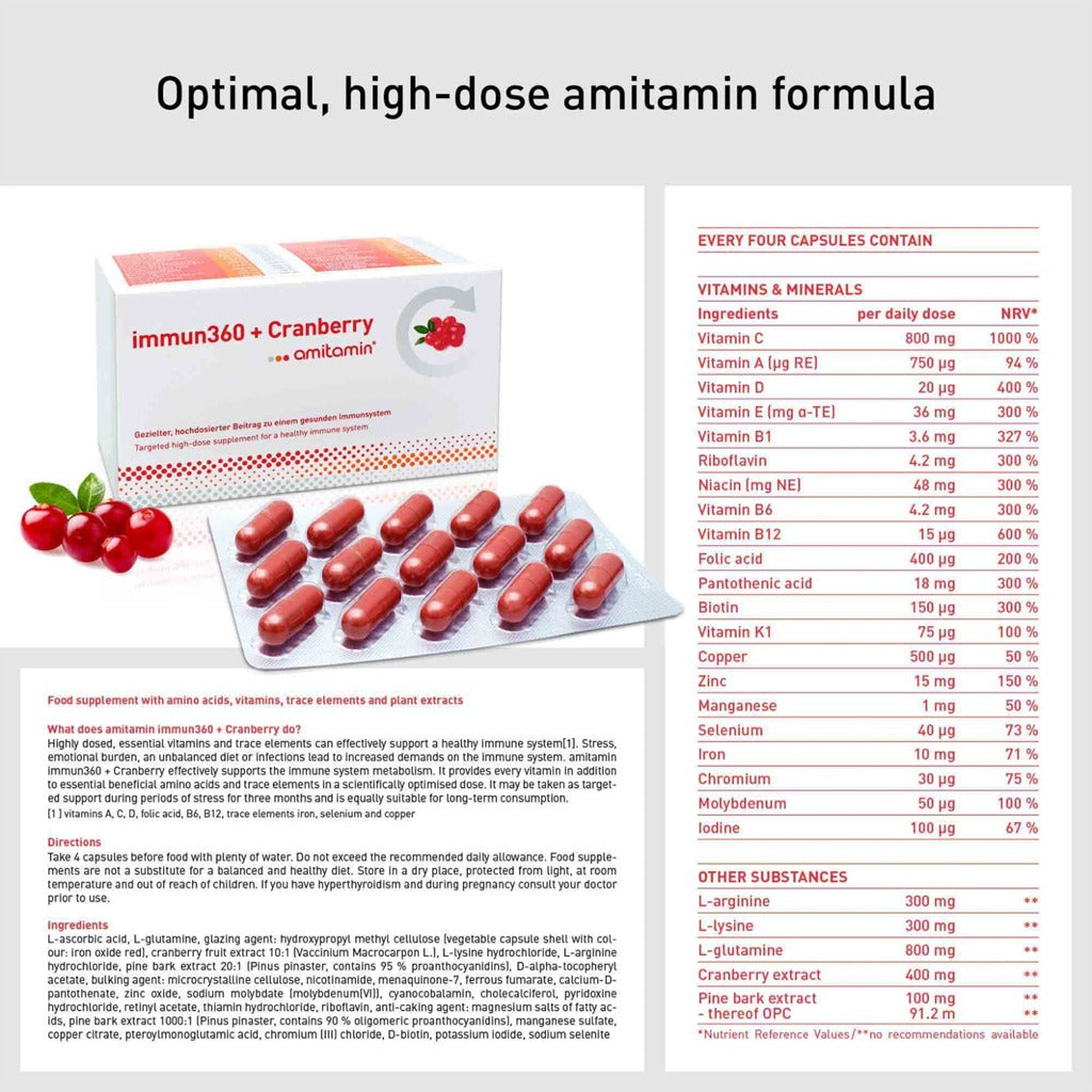 Amitamin Immuno 360 + Cranberry 120 Capsules