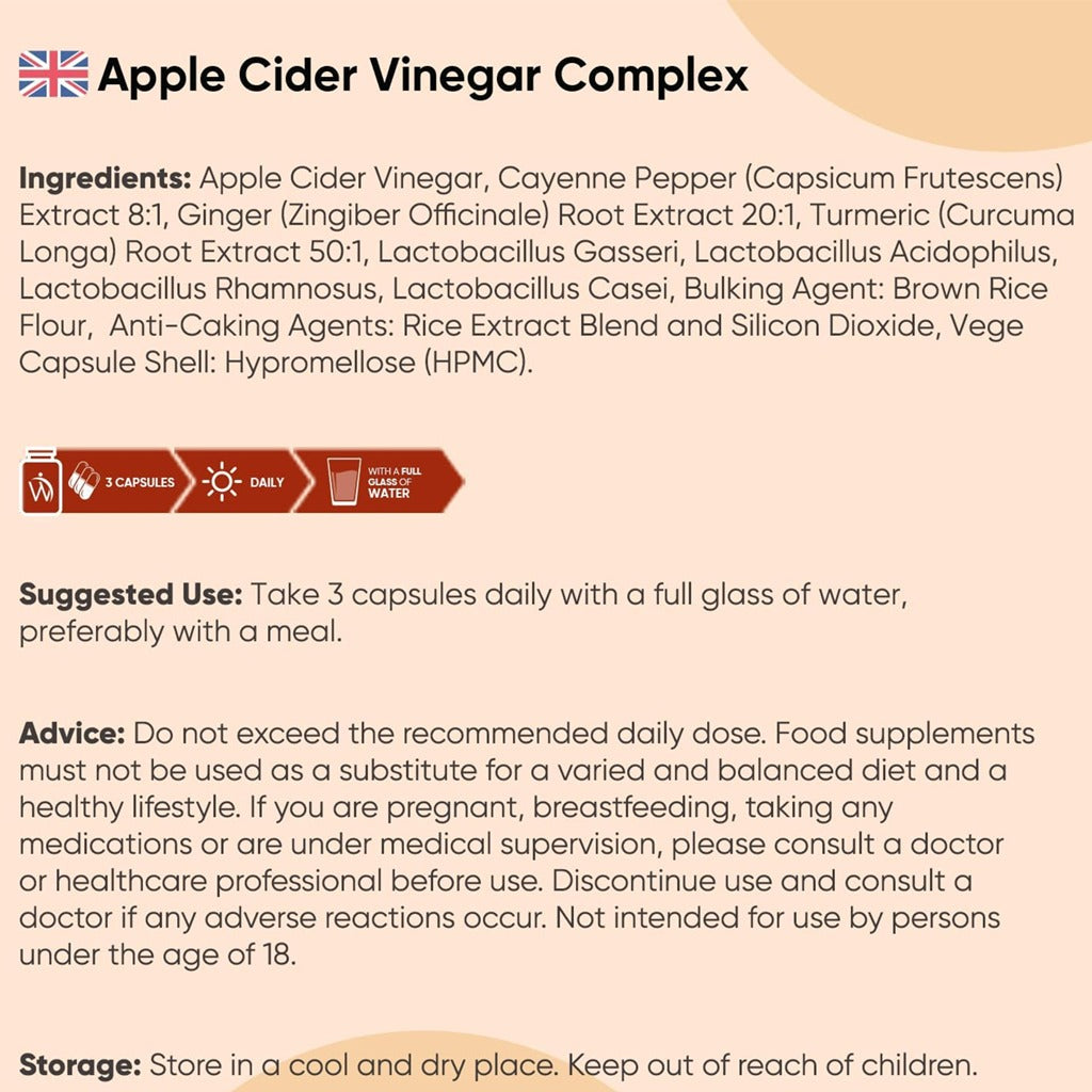 مركب خل التفاح 1860 ملج 180 كبسولة - WeightWorld Apple Cider Vinegar Complex 1860mg 180 Capsules