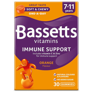 باسيتس فيتامينات لمناعة للأطفال 7-11 سنوات 30 باستيليا مضغ - Bassetts Vitamins Immune Support 7-11 Years Pastilles 30's