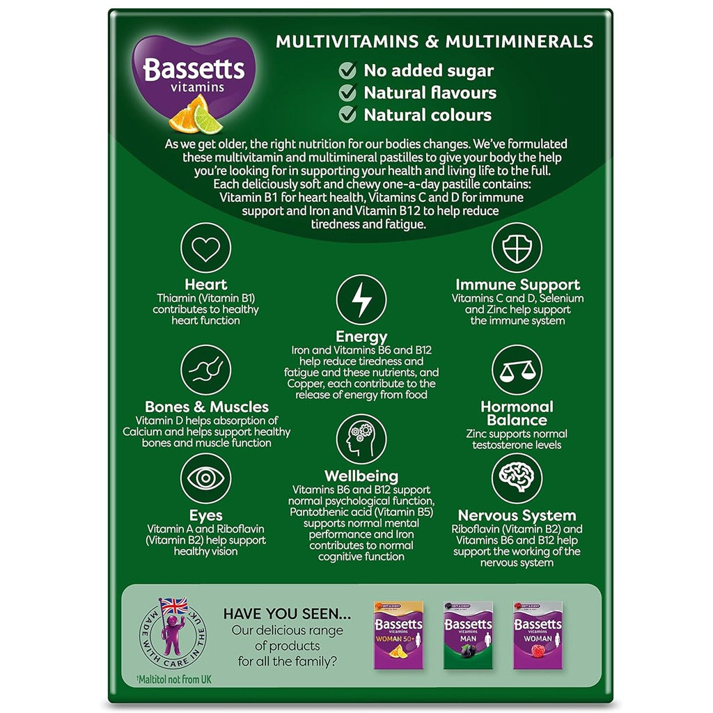 Bassett's Vitamins Man 50+ Multivitamins &amp; Multiminerals Pastilles 30's 