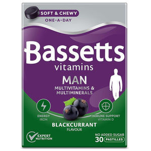 باسيتس فيتامينات ومعادن للرجال 30 باستيليا مضغ - Bassetts Vitamins Man Multivitamins & Multiminerals Pastilles 30's