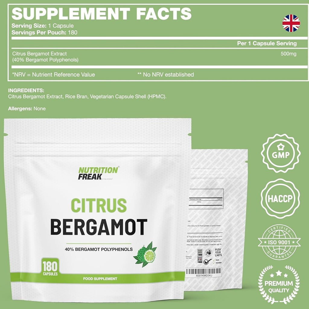 خلاصة فاكهة البرغموت الحمضية 500 ملج 180 كبسولة -  Freak Athletics Citrus Bergamot Extract 500mg 180 Capsules