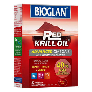 بيوجلان زيت الكريل الأحمر اوميجا 3 أدفانسد 30 كبسولة - Bioglan Red Krill Oil Advanced Capsules 30's