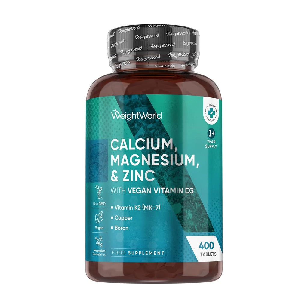 كالسيوم، مغنسيوم، زنك مع فيتامين د 400 قرص - WeightWorld Calcium, Magnesium & Zinc With Vit.D3 400 Tablets