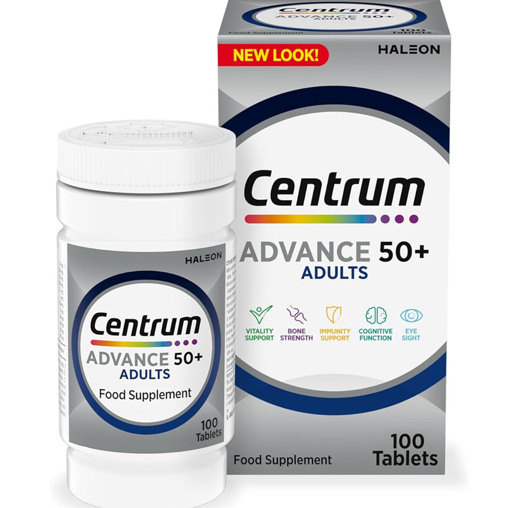 سنتروم ادفانس فيتامينات للرجال والسيدات فوق الخمسين 100 قرص - Centrum Advance 50+ 100 Tablets