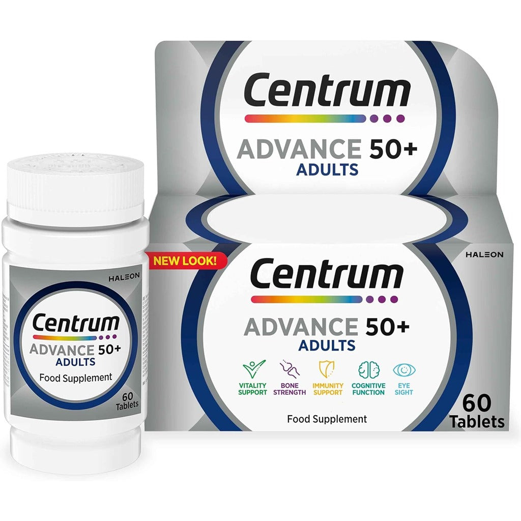 سنتروم ادفانس فيتامينات للرجال والسيدات فوق الخمسين 60 قرص - Centrum Advance 50+ 60 Tablets