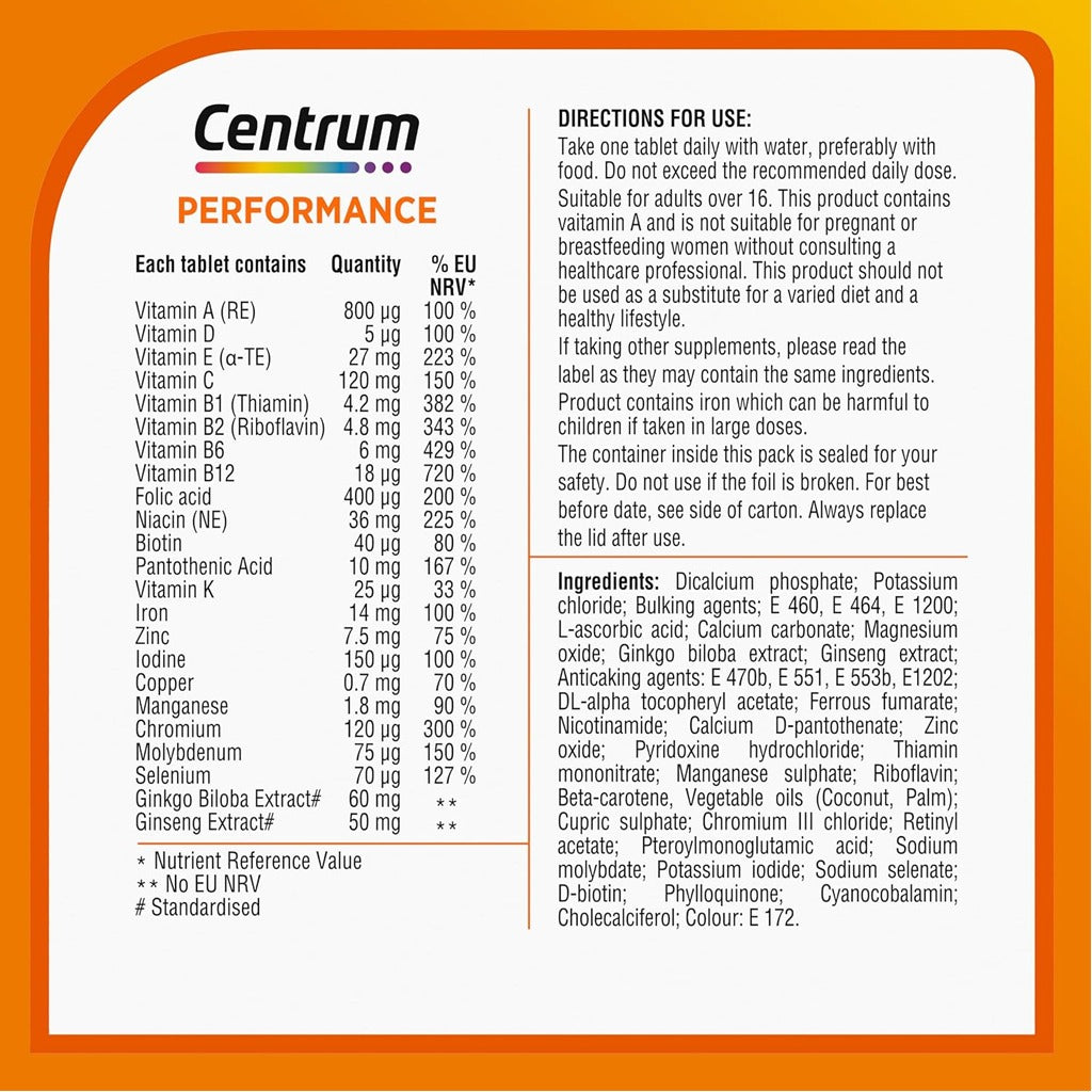 Centrum Performance 30 Tablets