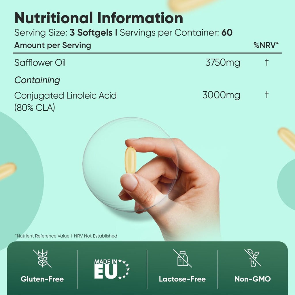 Linoleic Acid 3000 mg 180 Capsules - Weight World CLA 3000 mg Softgels 180's 