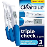 كليربلو اختبار الحمل العبوة الاقتصادية- Clearblue Pregnancy Test, Combo Pack, Triple Check From 6 Days
