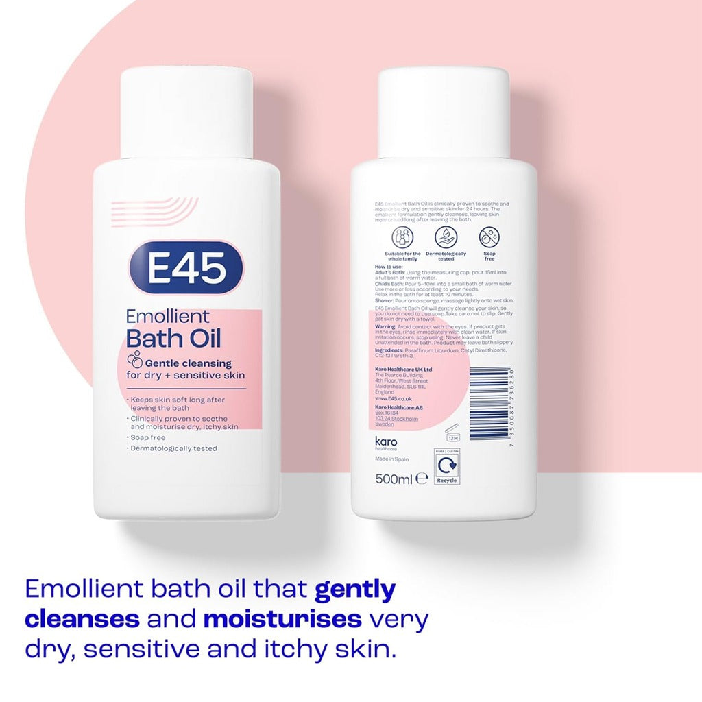 E45 Dermatological Emollient Bath Oil 500 ml