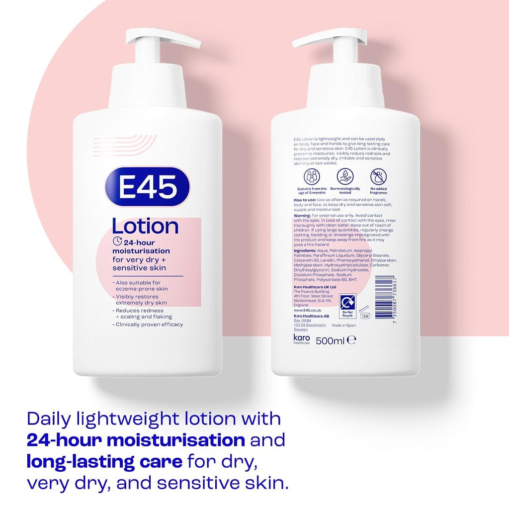 E45 Body Lotion 500 ml - E45 Dermatological Moisturizing Lotion 500 ml