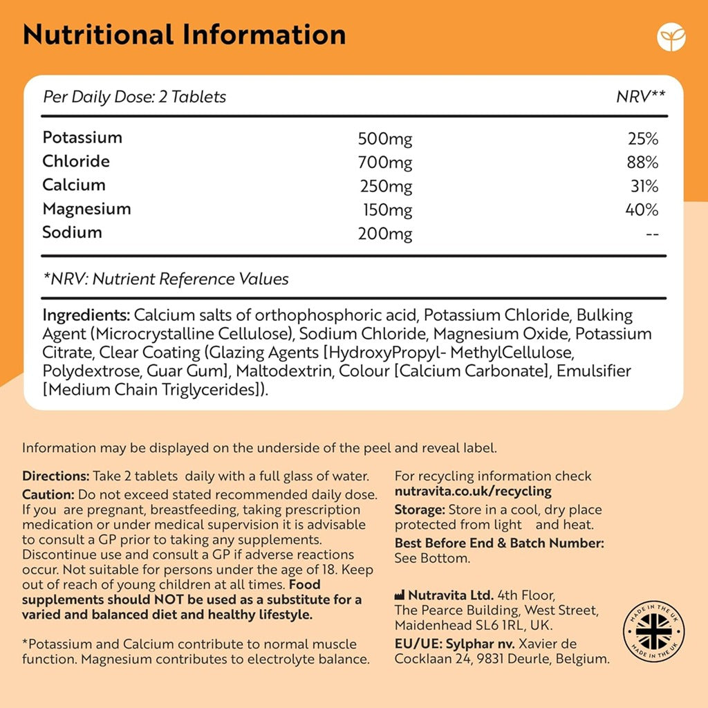 أقراص اليكترولايت كومبليكس 240 قرص نباتي - Nutravita Electrolyte Complex 240 Tablets
