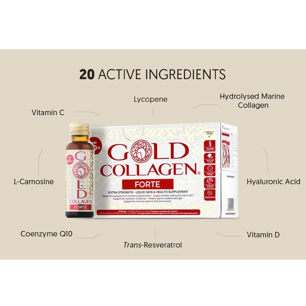 جولد كولاجين فورت شراب كولاجين بحري للبشرة 10 امبولات - Gold Collagen Forte 10*50ml