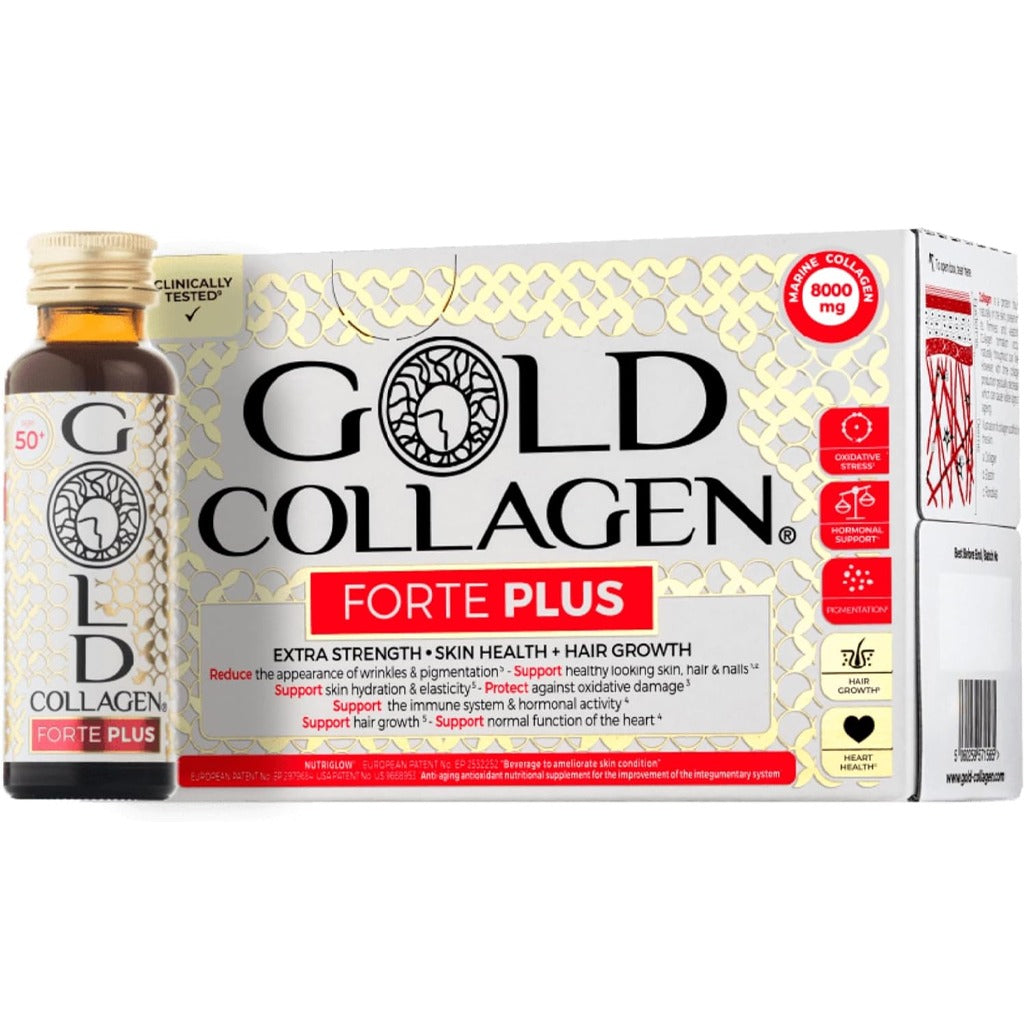 جولد كولاجين فورت بلس شراب كولاجين بحري للبشرة فوق الخمسين 10 امبولات - Gold Collagen Forte Plus 10*50ml
