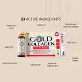 جولد كولاجين فورت بلس شراب كولاجين بحري للبشرة فوق الخمسين 10 امبولات - Gold Collagen Forte Plus 10's