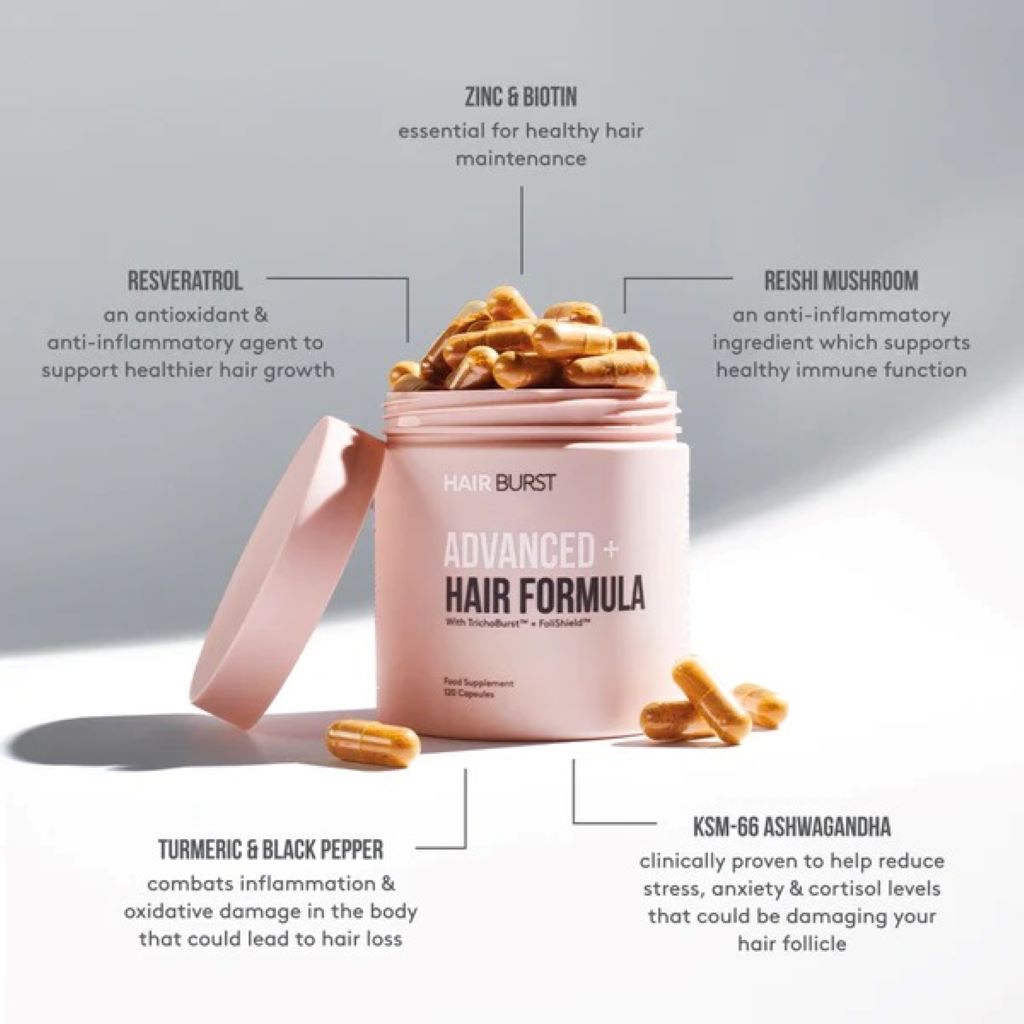 هيربرست فيتامينات متطورة لتغذية الشعر 120 كبسولة - Hairburst Advanced+ Hair Supplement 120 Capsules