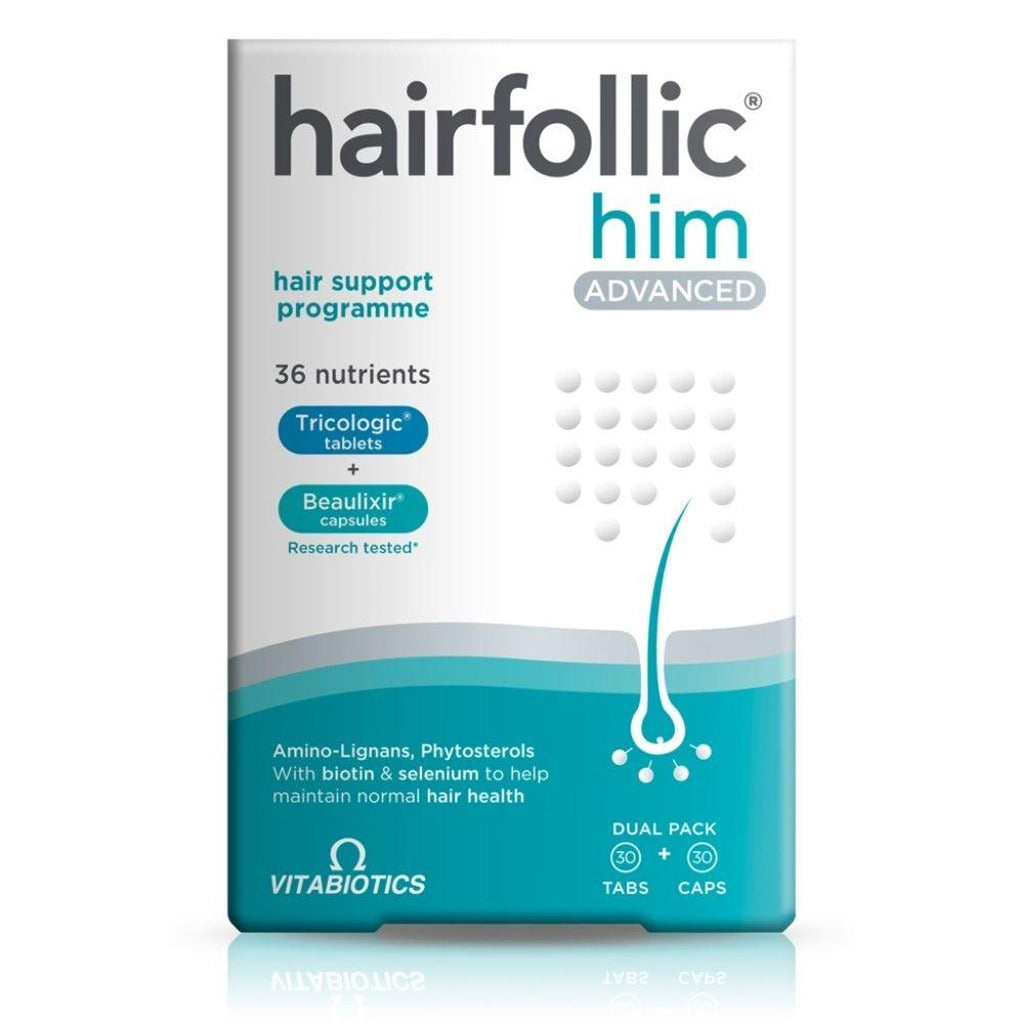 هيرفوليك ادفانسد فيتامينات الشعر للرجال 60 قرص - Hairfollic Him Advanced 60 Tablets
