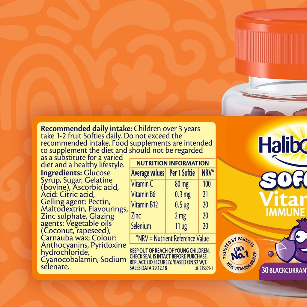 هاليبورانج فيتامين سي للاطفال 30 قرص مضغ - Haliborange Softies Vitamin C Immune Support Blackcurrant 30 Softies