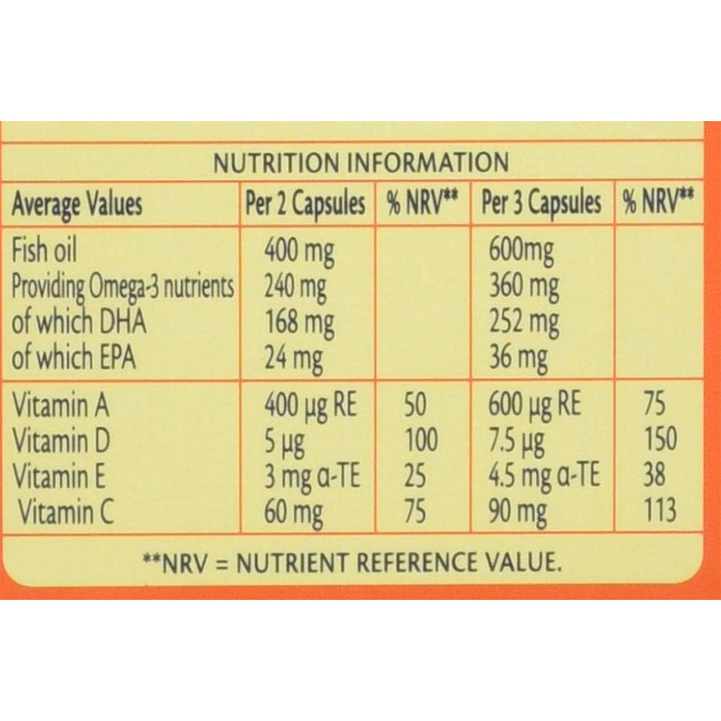 هاليبورانج اوميجا 3 كبسولات مضغ بطعم البرتقال 90 كبسولة - Haliborange Omega-3 DHA Brain Support Bursts 90 Chewable Orange Capsules