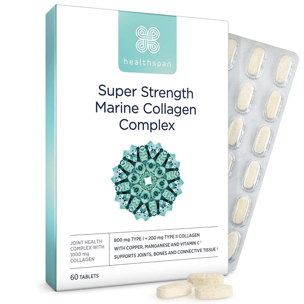 هيلثسبان مركب الكولاجين البحري عالي القوة 60 قرص - Healthspan Super Strength Marine Collagen Complex 60 Tablets