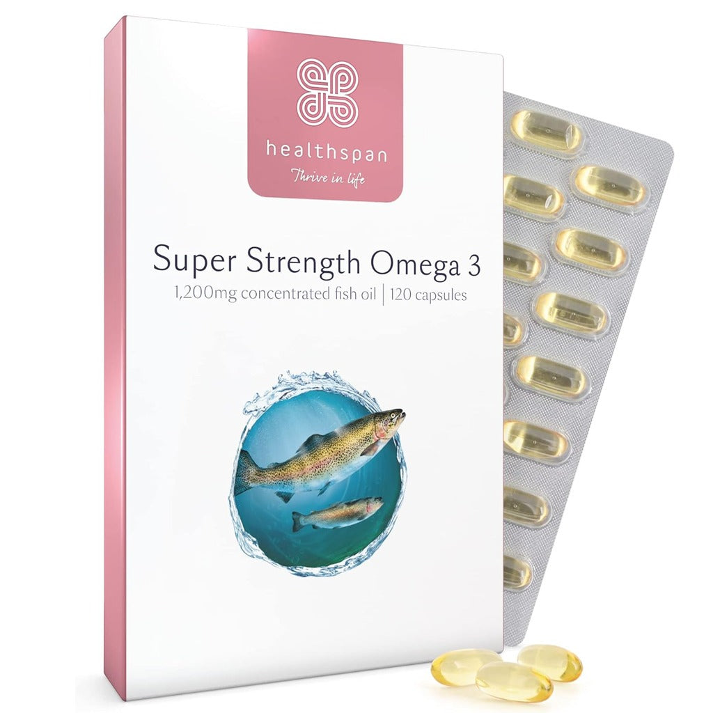هيلثسبان أوميجا-3 1200 ملج 120 كبسولة - Healthspan Super Strength Omega-3 1200mg 120 Capsules