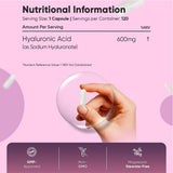 كبسولات الهيالورونيك أسيد 600 مجم 120 كبسولة - WeightWorld Hyaluronic Acid 600mg 120 Capsules