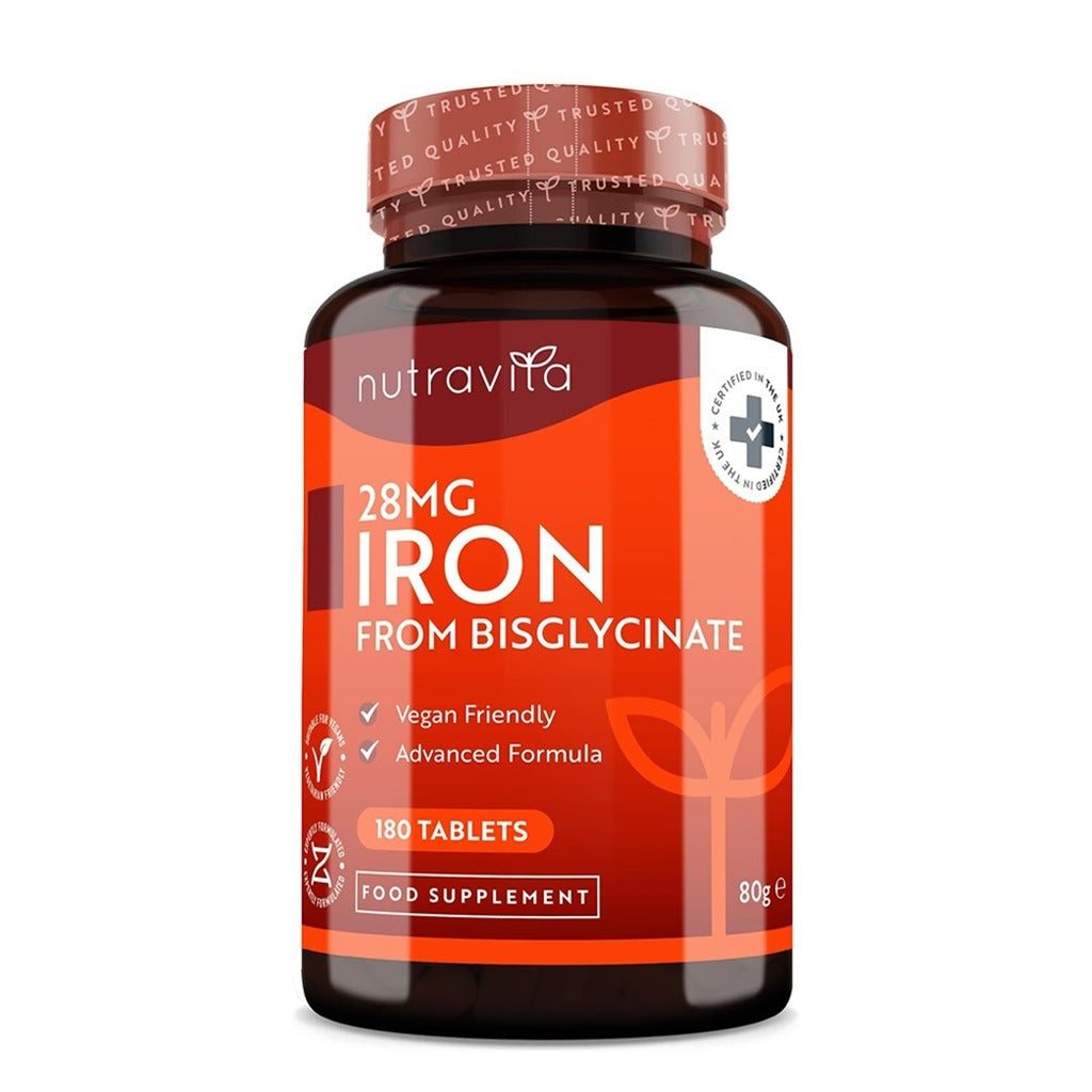 IRON 28 mg Tablet 180's - Nutravita IRON Bisglycinate 28 mg Tablet 180's