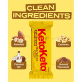 كيتو كيتو سناك بار نباتي بديل الوجبات بطعم الموز 50 جرام 12 قطعة - Keto Keto Banana Bread Snack Bars 50g 12 Bars