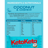 كيتو كيتو سناك بار نباتي بديل الوجبات بطعم جوز الهند والكاجو 50 جرام 12 قطعة- Keto Keto Coconut & Cashew Snack Bars 50g 12 Bars