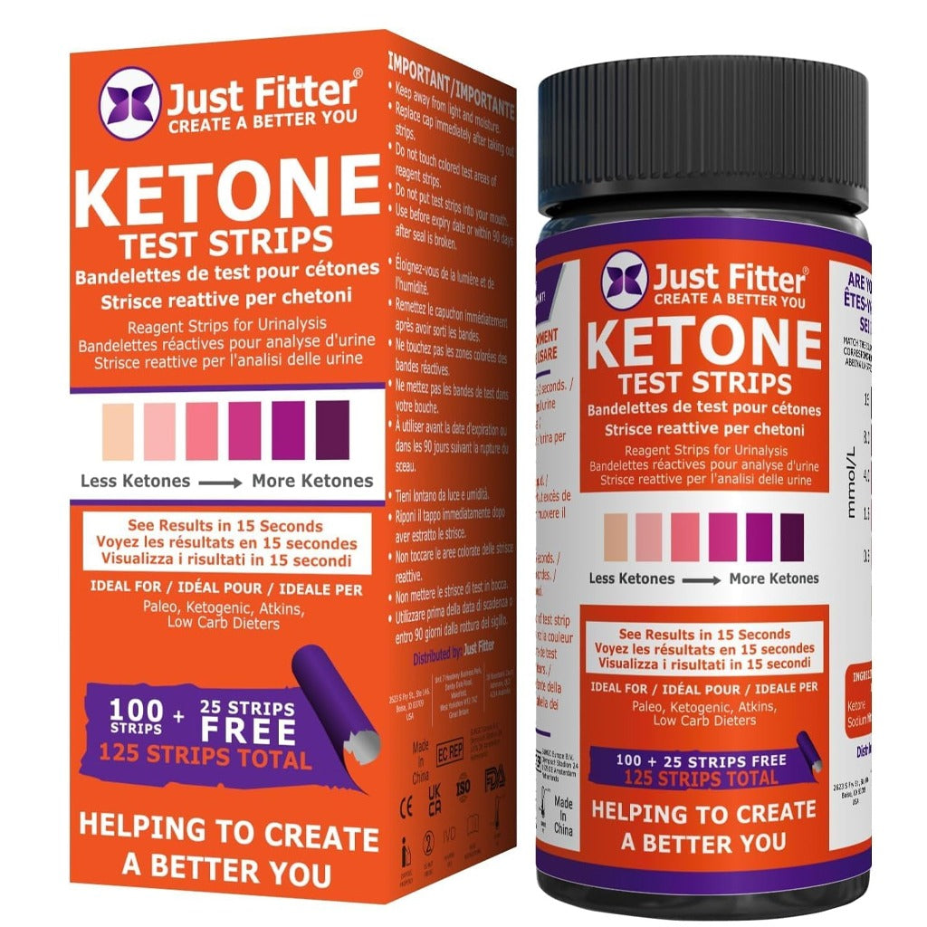شرائط اختبار الكيتون 125 شريط - Just Fitter Ketone Test 125 Strips