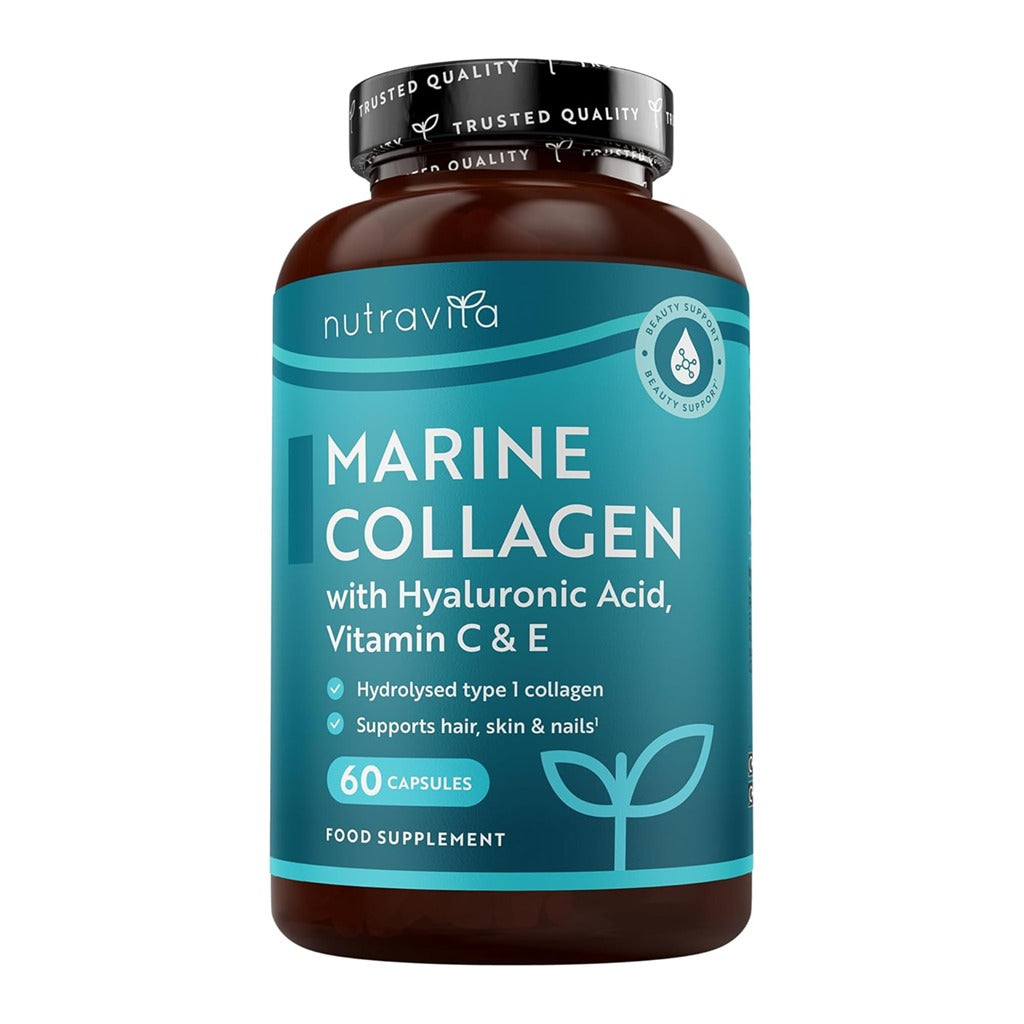 كبسولات الكولاجين البحري 1000 ملج مع حمض الهيالورونيك - Nutravita Marine Collagen 1000mg with Hyaluronic Acid Capsules