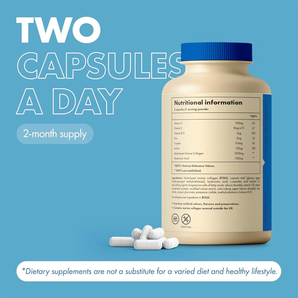 كبسولات الكولاجين البحري 1200 ملج 120 كبسولة - Incite Nutrition Marine Collagen 1200mg 120 Capsules