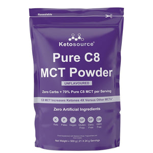 Ketosource MCT Powder 450 gm - Ketosource Pure C8 MCT Powder 450 gm