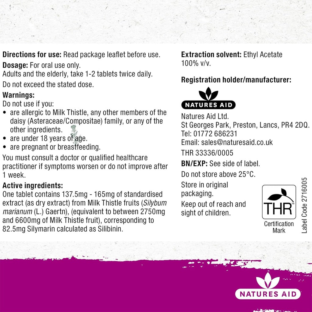 Natures Aid DigestEeze Milk Thistle Tablets 60's 