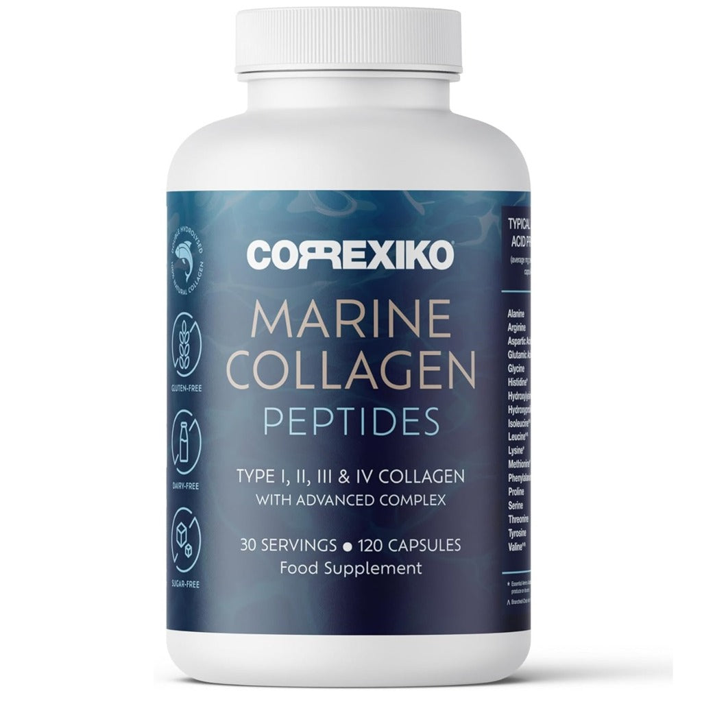 Marine Collagen for Skin 2200 mg with Hyaluronic Acid and Vitamin C 120 Capsules - CORREXIKO Marine Collagen 2200 mg 120's