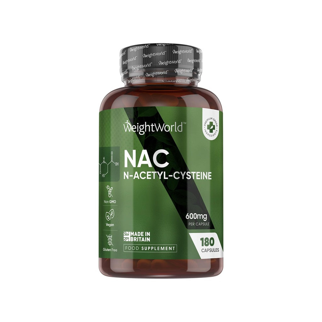 إن أسيتيل سستيين 600 ملج 180 كبسولة - WeightWorld NAC (N-Acetyl-Cysteine) 600mg 180 Capsules