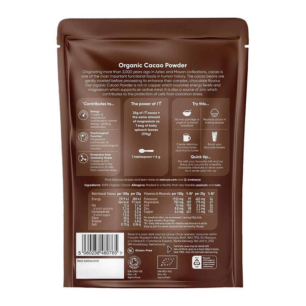 مسحوق الكاكاو العضوي 250 جرام - Naturya Organic Cacao Powder 250g