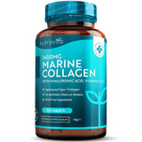 كولاجين بحري 1400 ملج مع حمض الهيالورونيك وفيتامين ج و هـ 120 قرص - Nutravita Marine Collagen 1400 mg with Hyaluronic Acid, Vitamin C & E Tablets 120’s