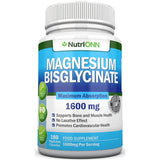 مغنيسيوم بيسجليسنات 1600 ملج 180 كبسولة - NutriONN Magnesium Bisglycinate 1600 mg Capsules 180’s