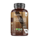 كبسولات الأشواجاندا العضوية 600 ملج 180 كبسولة - WeightWorld Organic Ashwagandha 600mg 180 Capsules