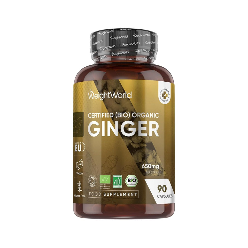 كبسولات الزنجبيل العضوي 650 مجم 90 كبسولة - WeightWorld Organic Ginger 650mg 90 Capsules